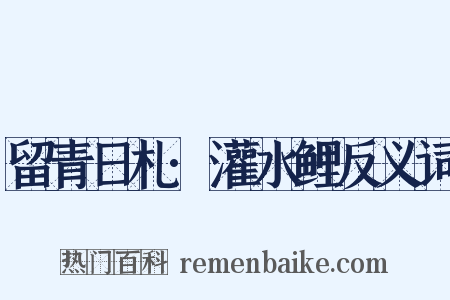 留青日札·灌水鲤反义词是什么意思的图片